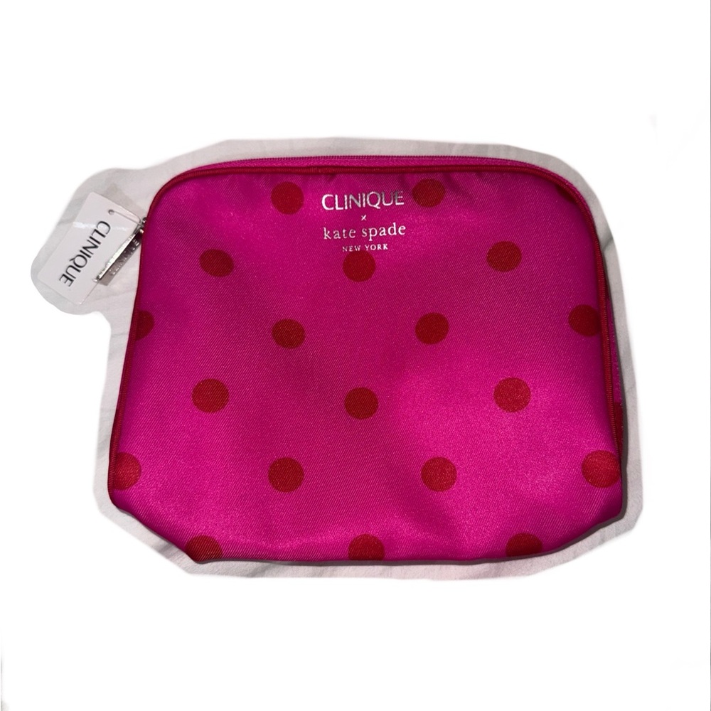 Clinique x Kate Spade Pink Polka Dot Makeup Bag